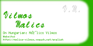 vilmos malics business card